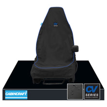Load image into Gallery viewer, Vauxhall Opel Vivaro Sportive, MY14-19 Front Single Black Waterproof Seat Cover With Logo &amp; Matching Leatherette Piping
