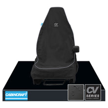 Load image into Gallery viewer, Vauxhall Opel Vivaro Sportive, MY14-19 Front Single Black Waterproof Seat Cover With Logo &amp; Matching Leatherette Piping
